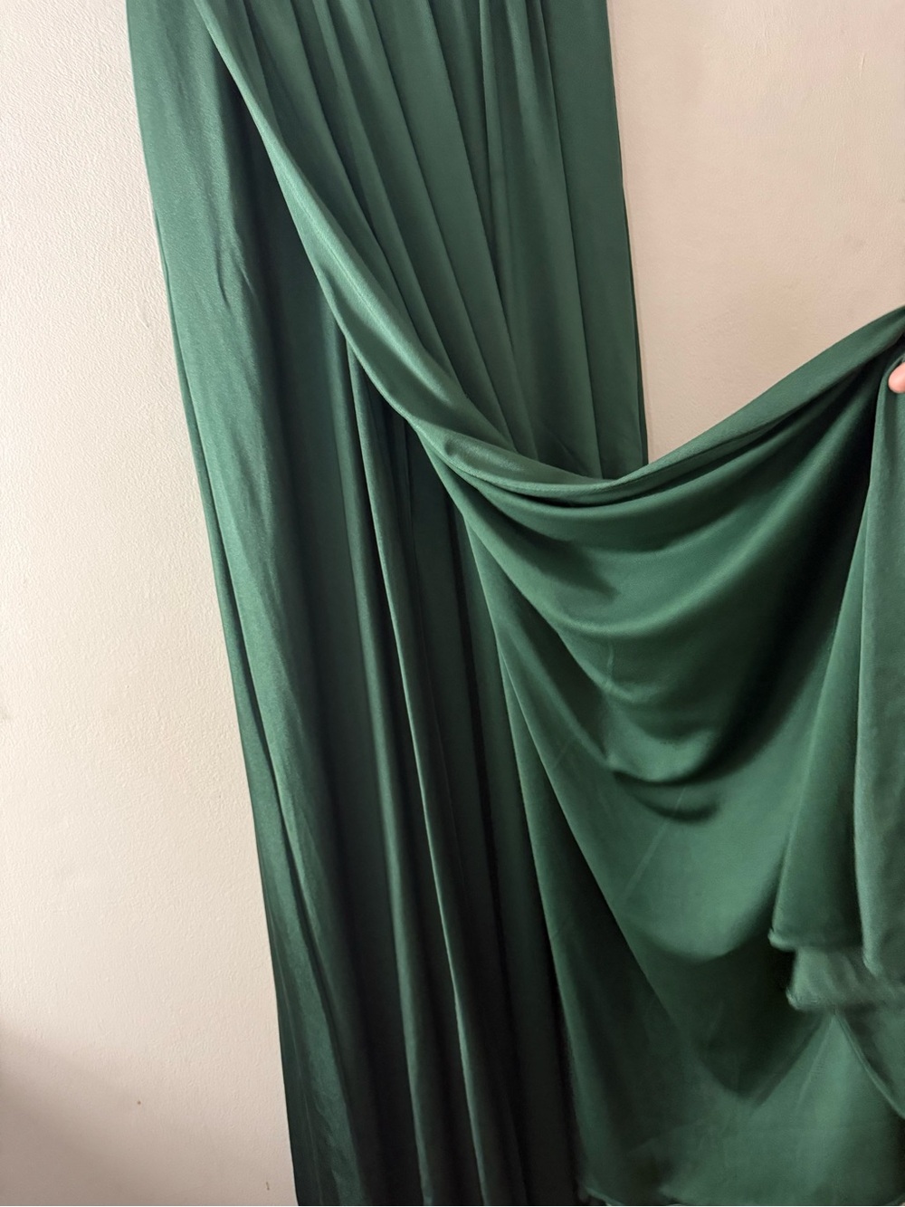 La Femme Deep Teal V-Neck Maxi Gown with Side Slit - Size 14 - Picture 10 of 12